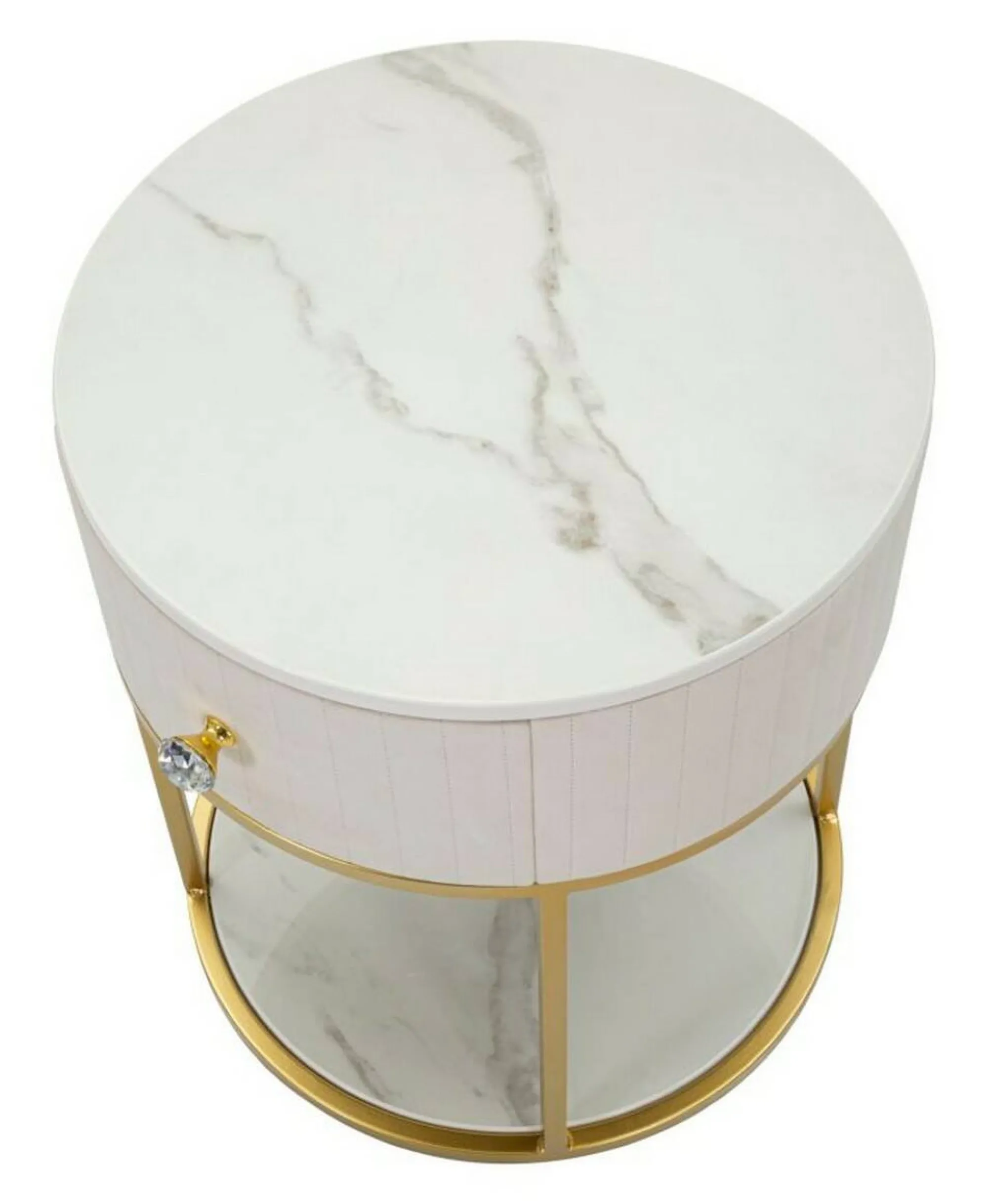 Comodino Gerhard, 42x42 h48 cm, Crema e Bianco<Dmora Clearance