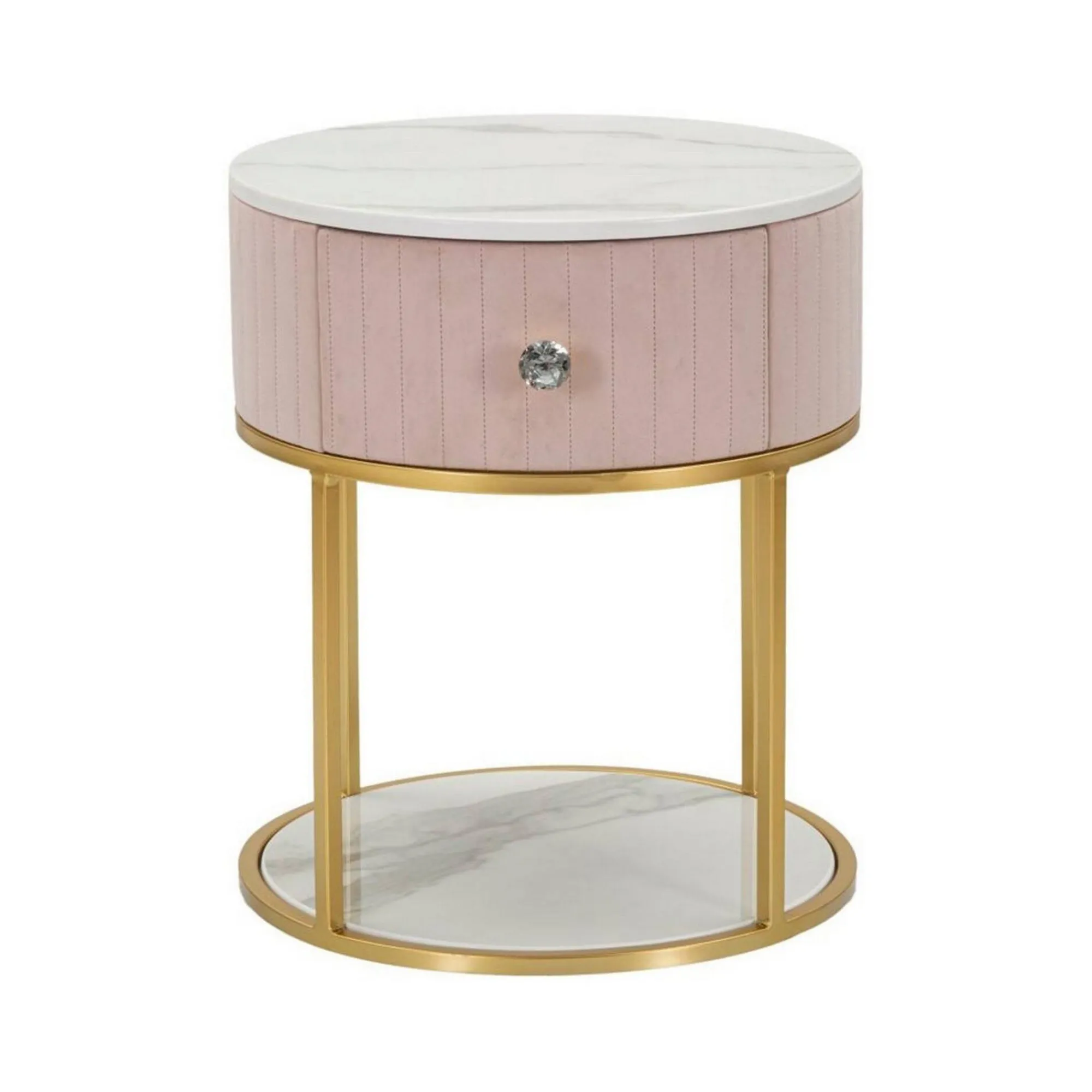 Comodino Gerhard, 42x42 h48 cm, Rosa e Bianco<Dmora Cheap