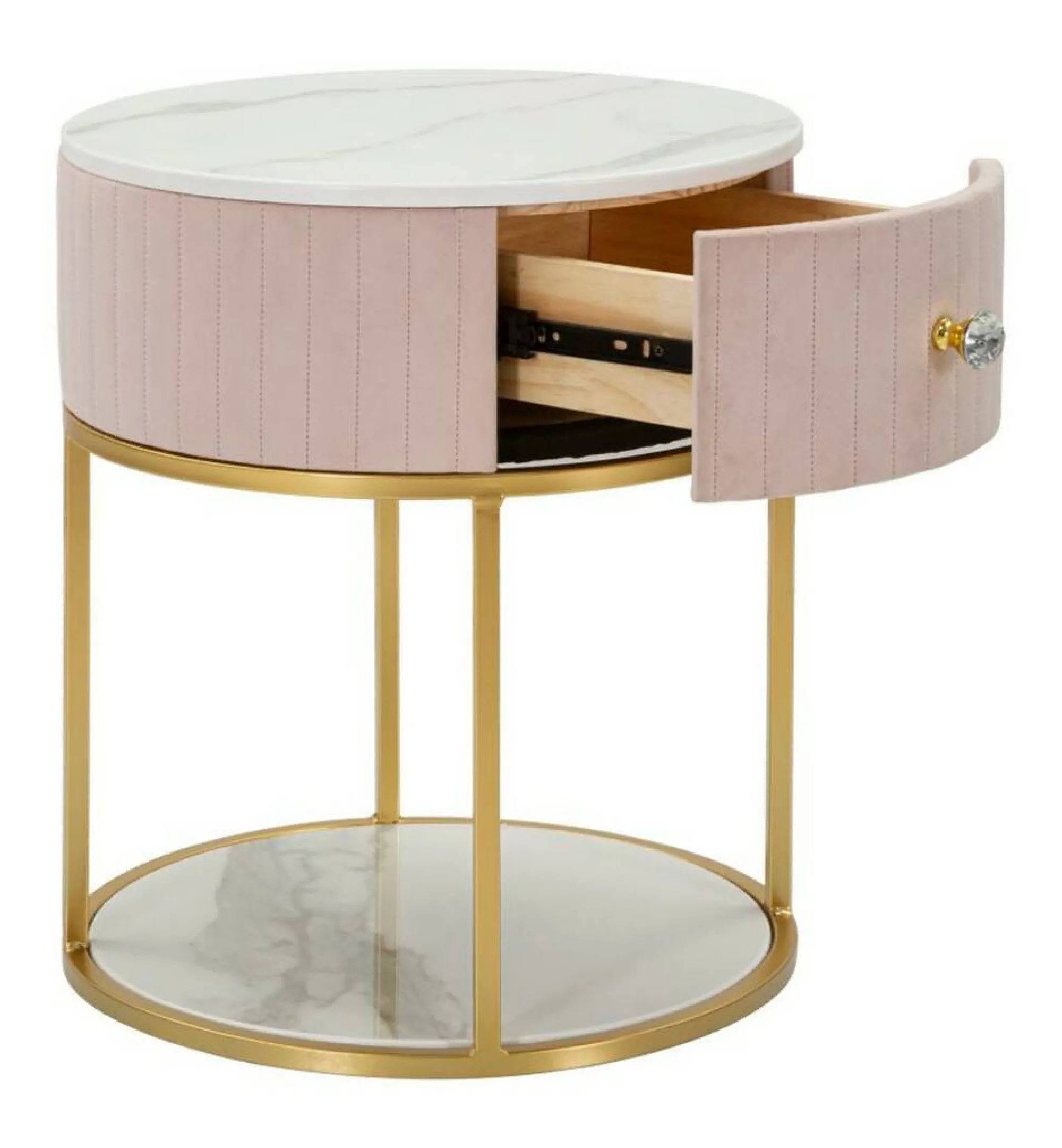 Comodino Gerhard, 42x42 h48 cm, Rosa e Bianco<Dmora Cheap