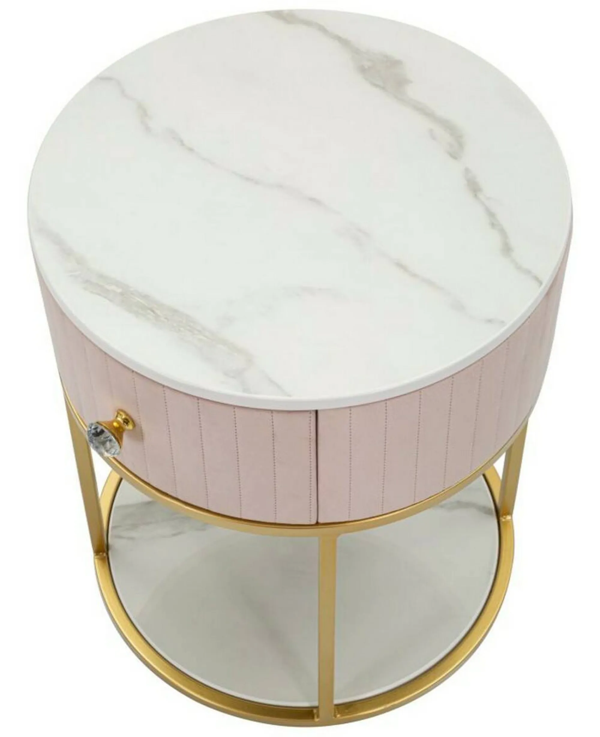 Comodino Gerhard, 42x42 h48 cm, Rosa e Bianco<Dmora Cheap
