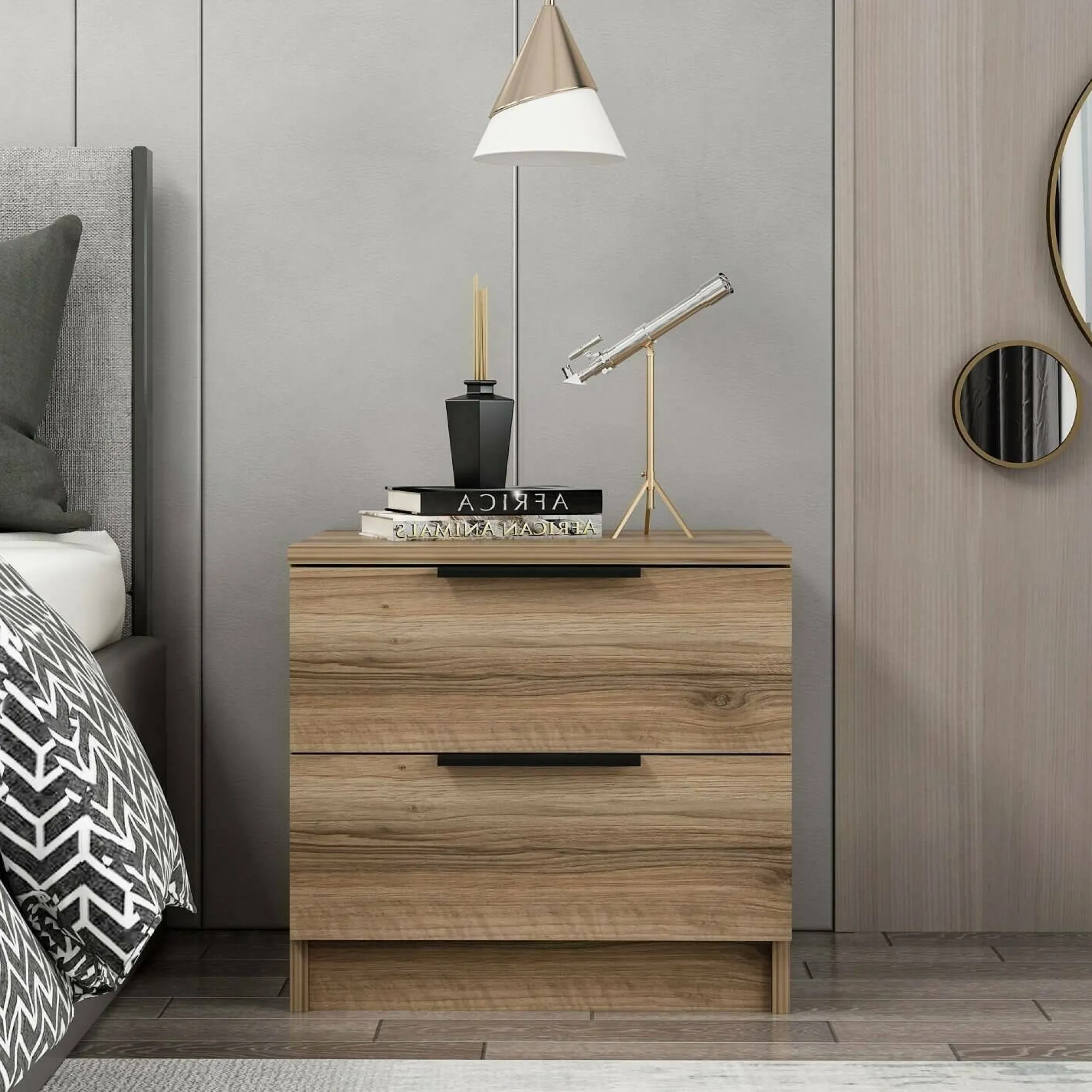 Comodino Iune, 54x47 h40 cm,<Dmora Cheap