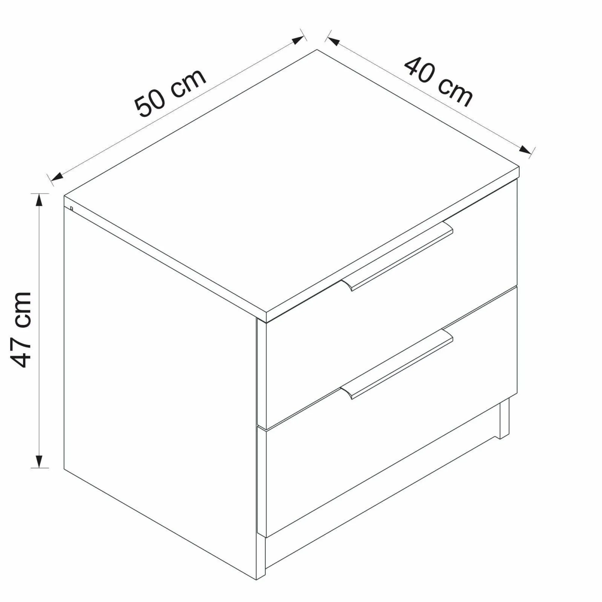 Comodino Iune, 54x47 h40 cm,<Dmora Cheap