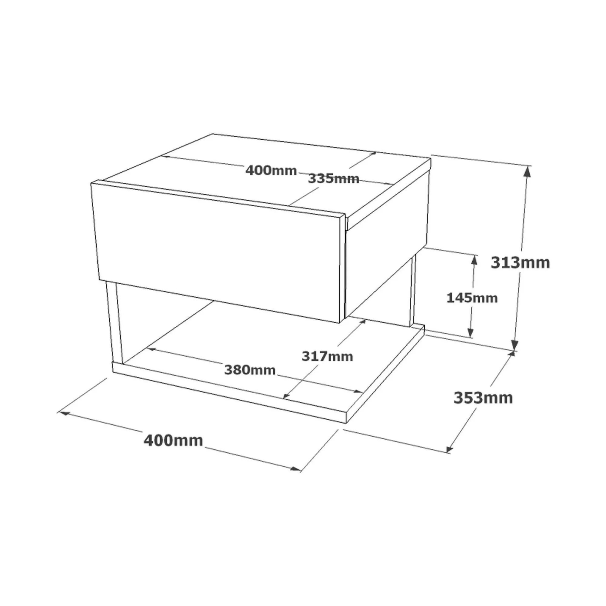 Comodino Lira, 40x31h35 cm,<Dmora Discount