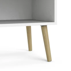 Comodino Lucina, 50x39 h49 cm, Bianco e Quercia<Dmora Hot