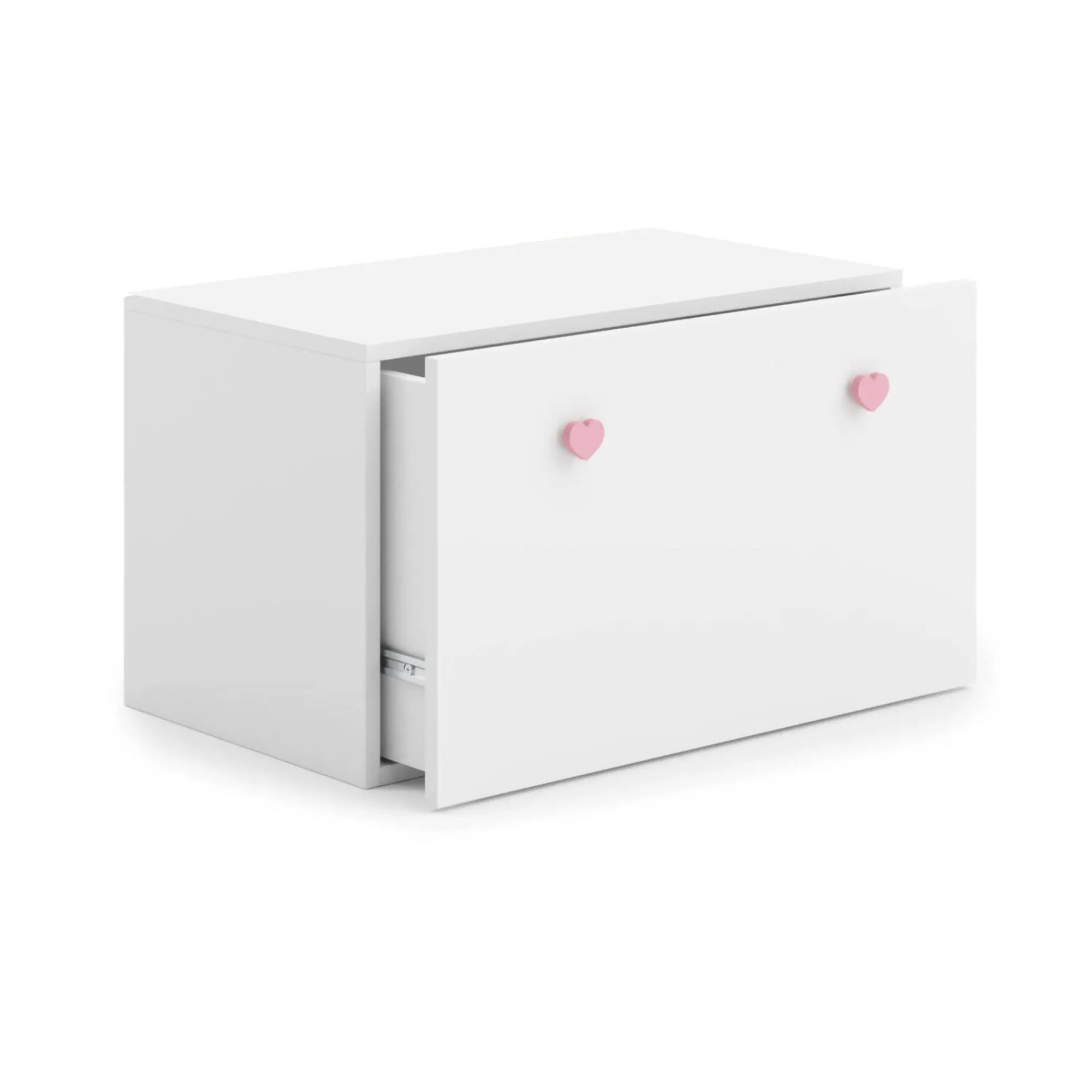Comodino Meari, 42x42 h71 cm, Bianco e Rosa<Dmora Flash Sale