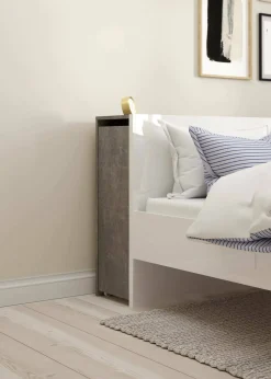 Comodino Peridoto, 26x145 h80 cm, Cemento e Bianco<Dmora Flash Sale
