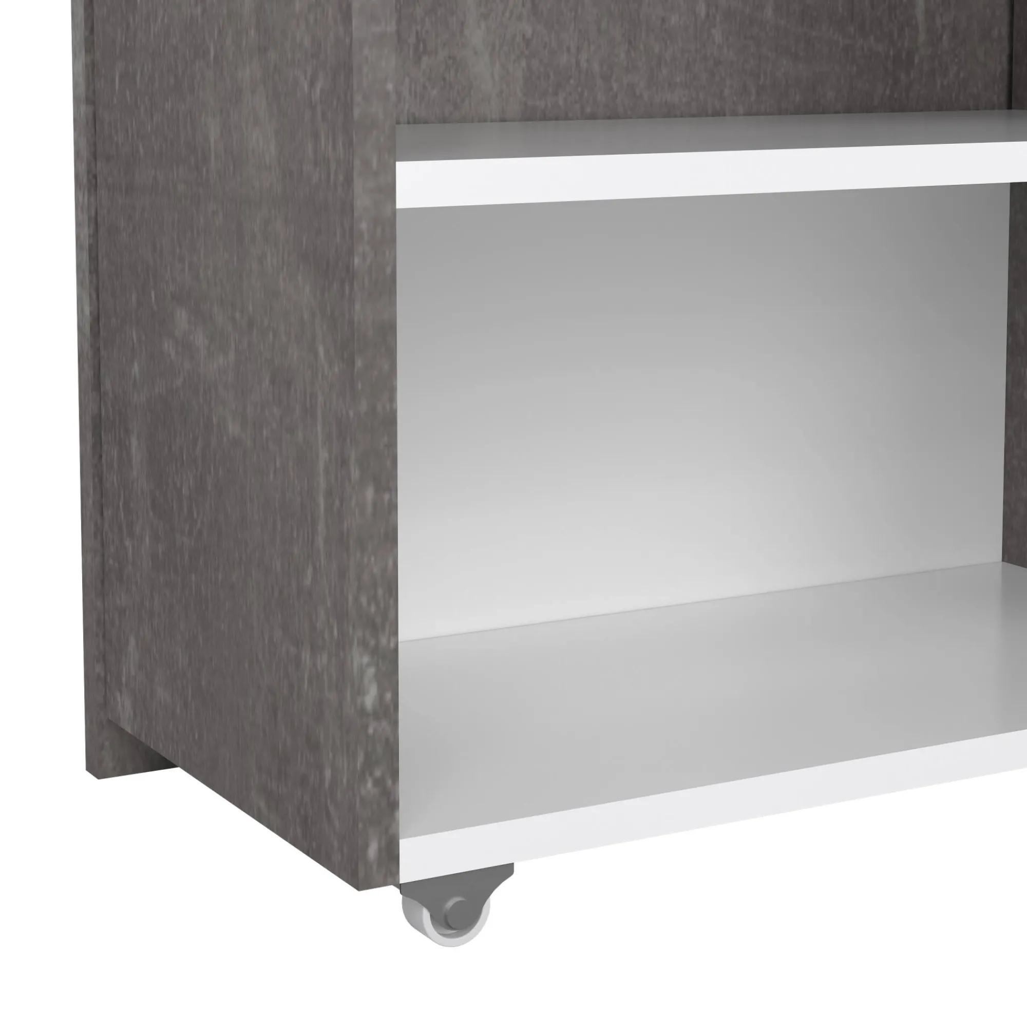 Comodino Peridoto, 26x145 h80 cm, Cemento e Bianco<Dmora Flash Sale