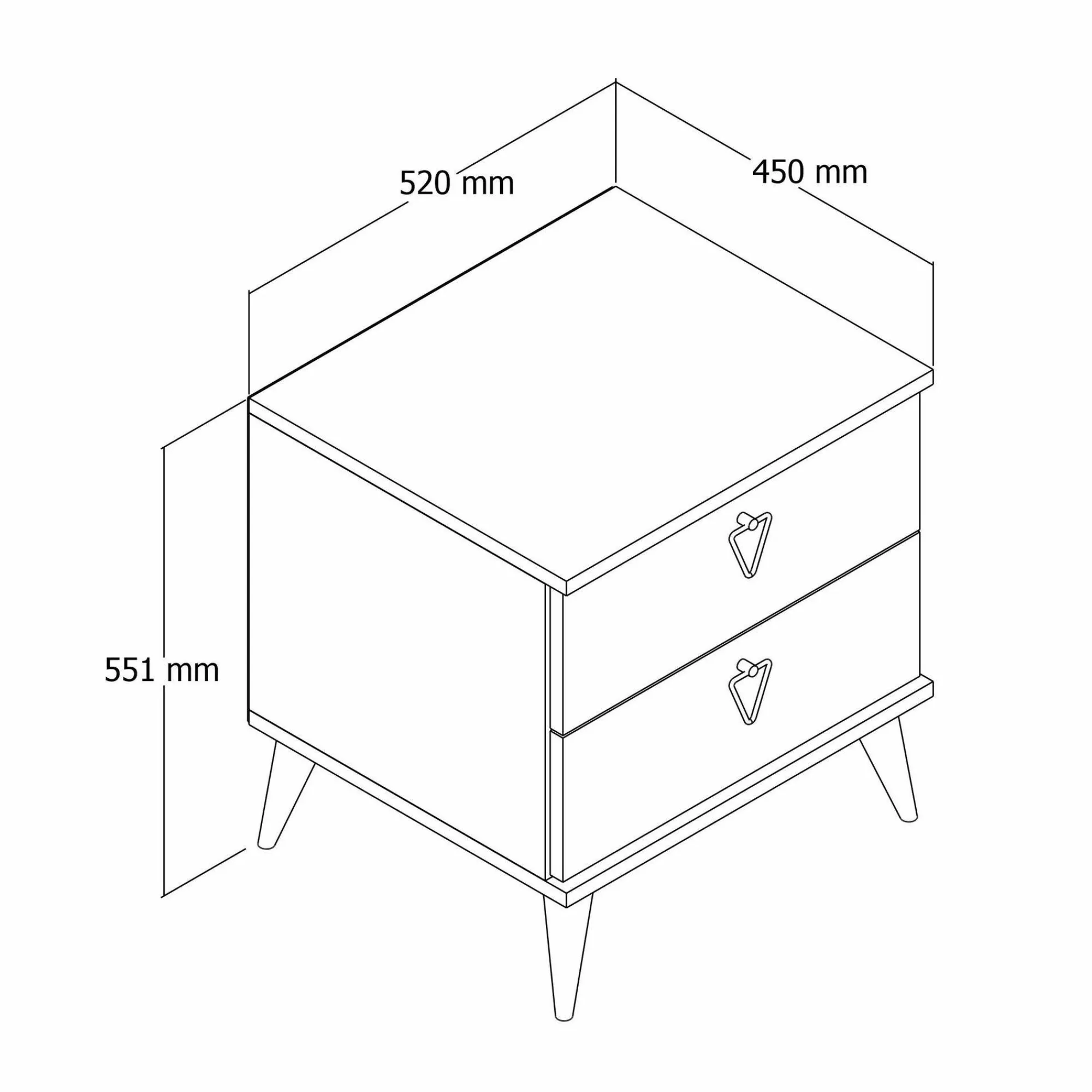 Comodino Pilar, 52x45 h55 cm, Quercia e Bianco<Dmora Flash Sale