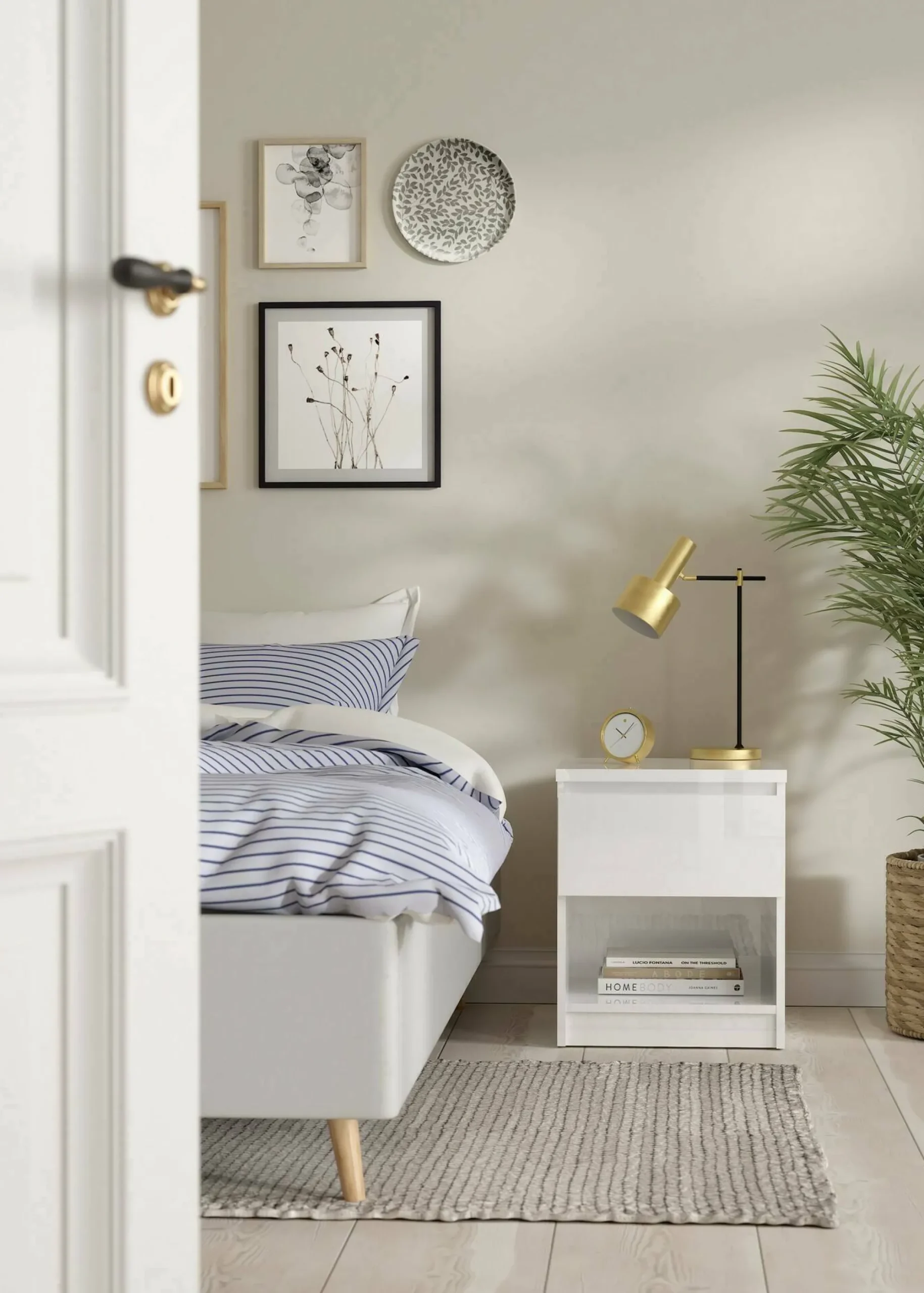 Comodino Scolastica, 40x40 h50 cm, Bianco<Dmora Best