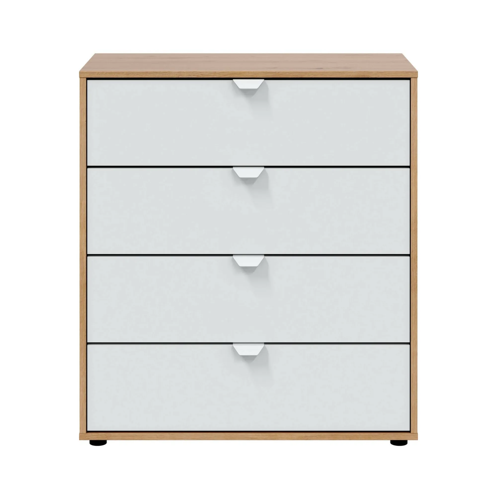 Comodino Spinello, 78x40 h86 cm, Bianco e Rovere Nodi<Dmora Flash Sale