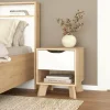 Comodino Zuglio, 40x40 h47 cm, Rovere e Bianco<Dmora Best Sale