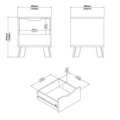 Comodino Zuglio, 40x40 h47 cm, Rovere e Bianco<Dmora Best Sale