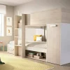Composizione camera da letto Pinus, 246x112 h150 cm, Bianco e Rovere<Dmora Fashion