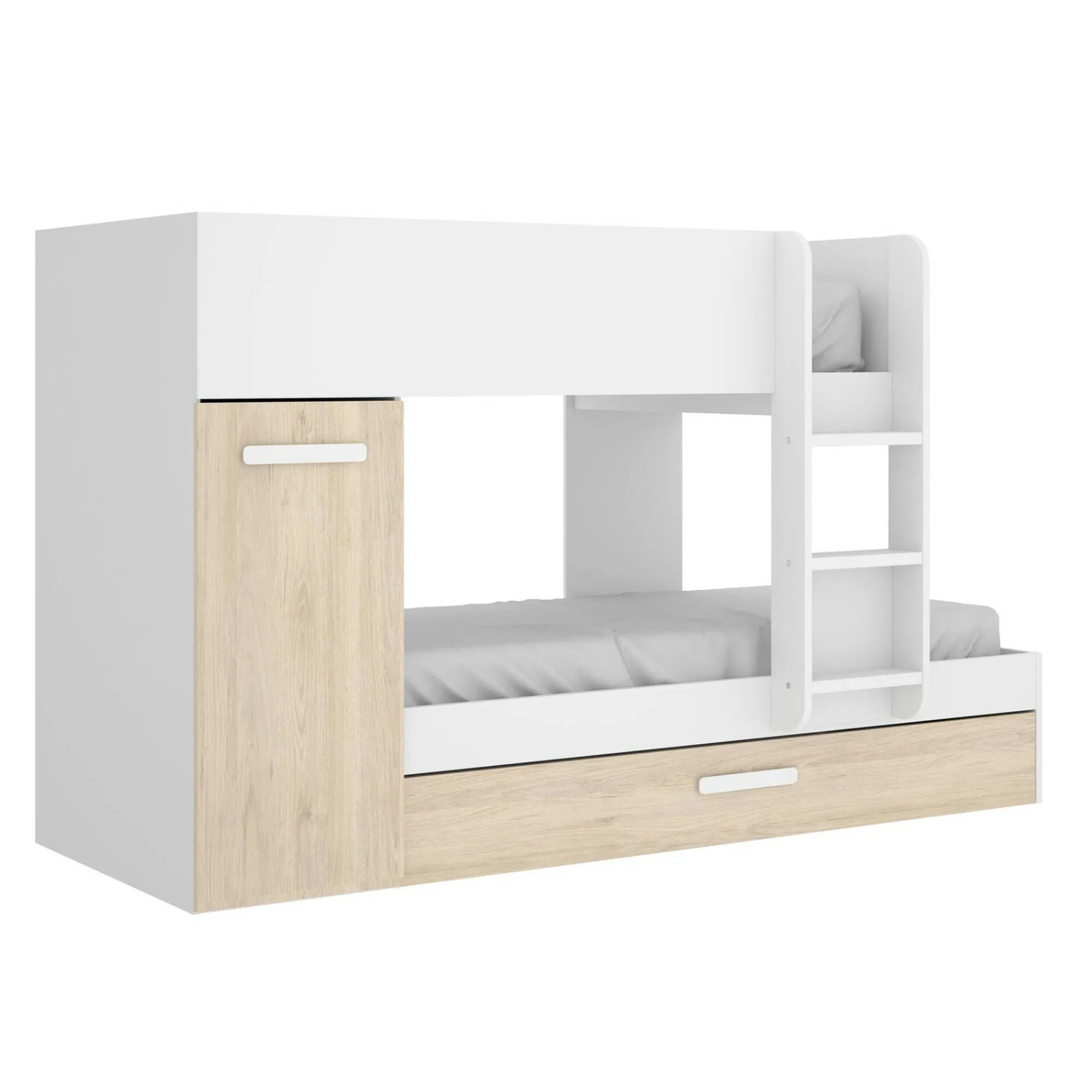 Composizione camera da letto Agle, 244x112h150 cm, Rovere e Bianco<Dmora Outlet