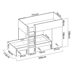 Composizione camera da letto Pax, 255x112h150 cm, Rovere e Antracite<Dmora Outlet