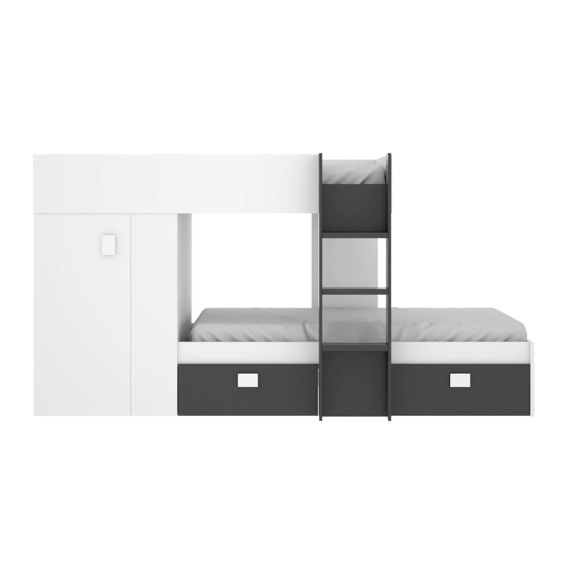 Composizione camera da letto Araba, 271x111h150 cm, Bianco e Antracite<Dmora Flash Sale