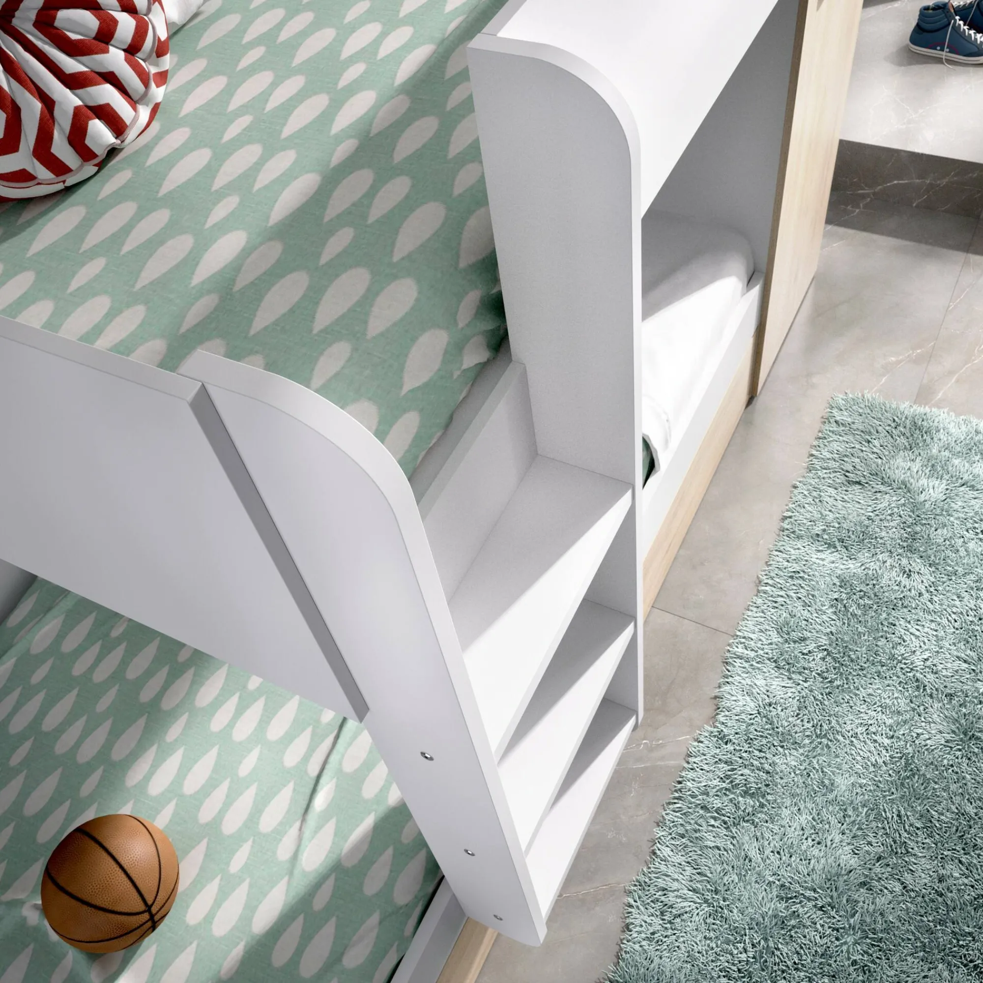 Composizione camera da letto Agle, 244x112h150 cm, Rovere e Bianco<Dmora Outlet