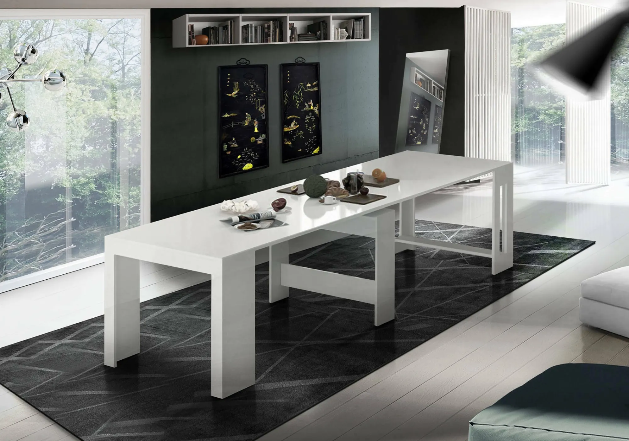 Consolle allungabile Dguigo, cm 51/300x90h77,<Dmora New