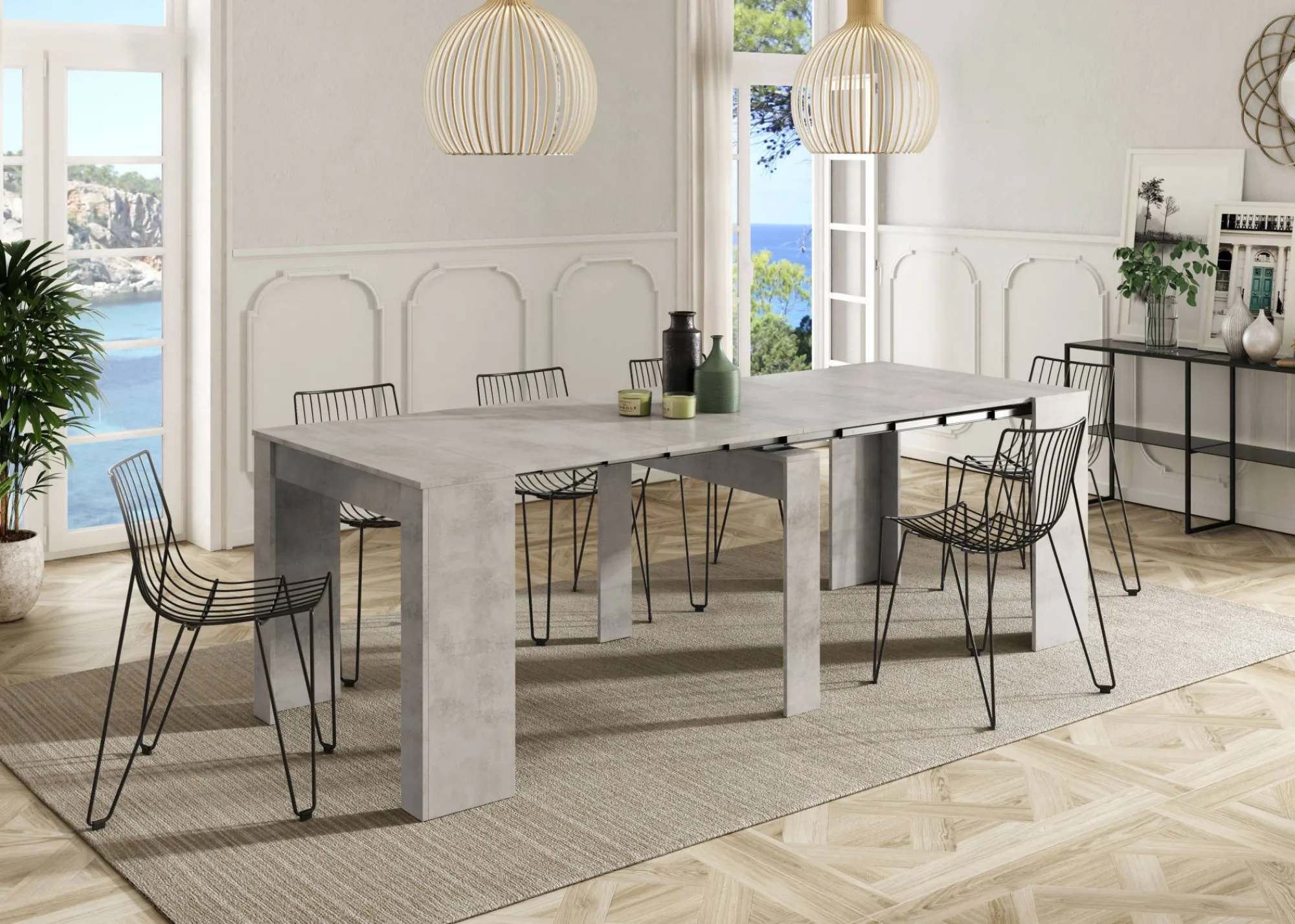 Consolle allungabile Dpanozz, 90/237x51h78 cm,<Dmora New