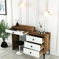 Consolle Artegna, 124x40h85 cm, Noce e Bianco<Dmora Flash Sale