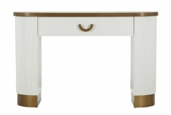 Consolle Cadre, 121x40 h78 cm, Bianco e Marrone<Dmora Cheap