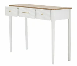 Consolle Crypto, 107x37 h80 cm, Bianco e Marrone<Dmora New
