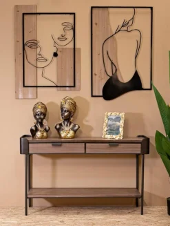 Consolle Franz, Grigio e Marrone, 120x31 h72 cm<Dmora Hot