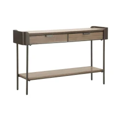 Consolle Franz, Grigio e Marrone, 120x31 h72 cm<Dmora Hot