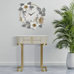 Consolle Ronda, Crema e Oro, 70x40 h80 cm<Dmora Hot