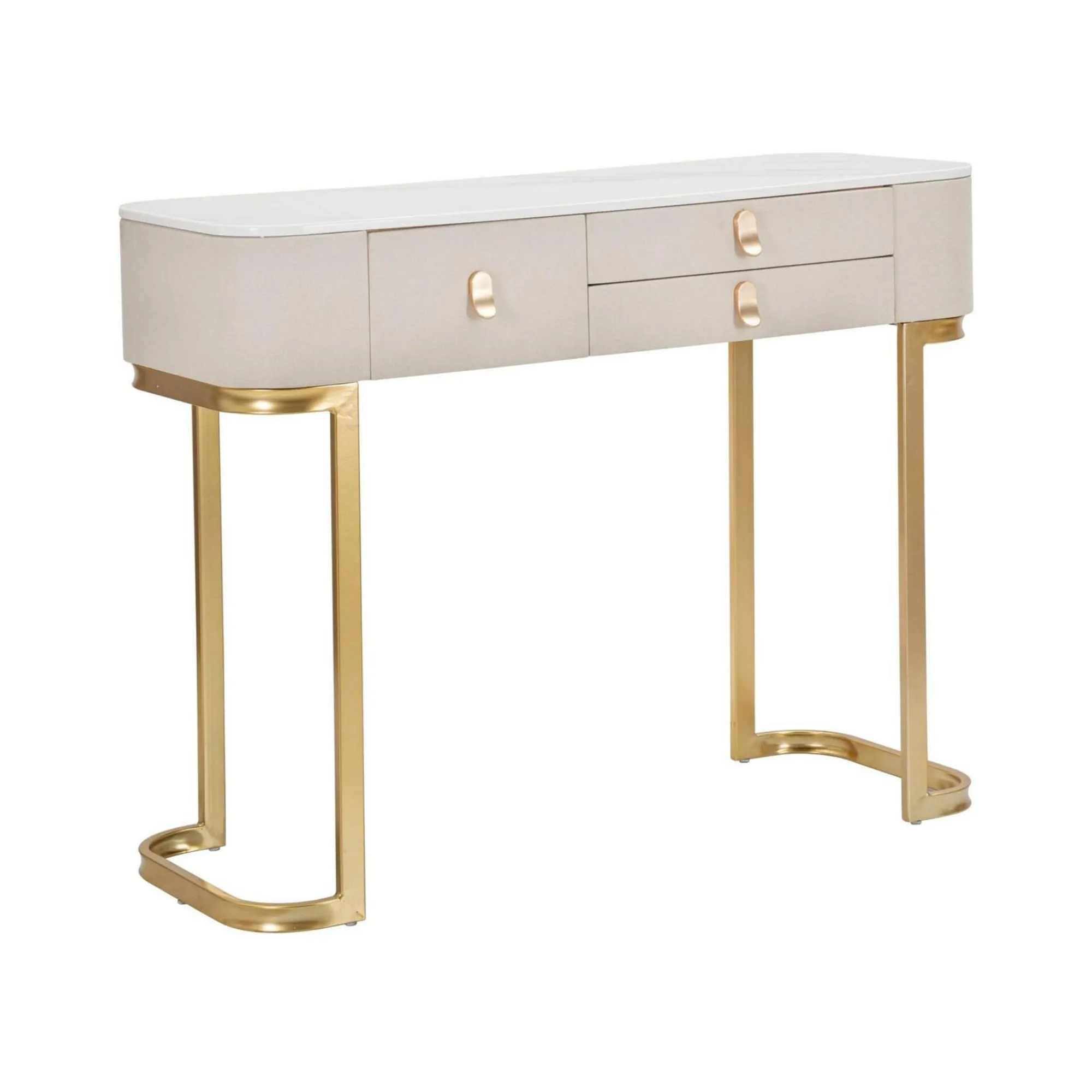 Consolle Ronda, Crema e Oro, 100x40 h80 cm<Dmora Best Sale