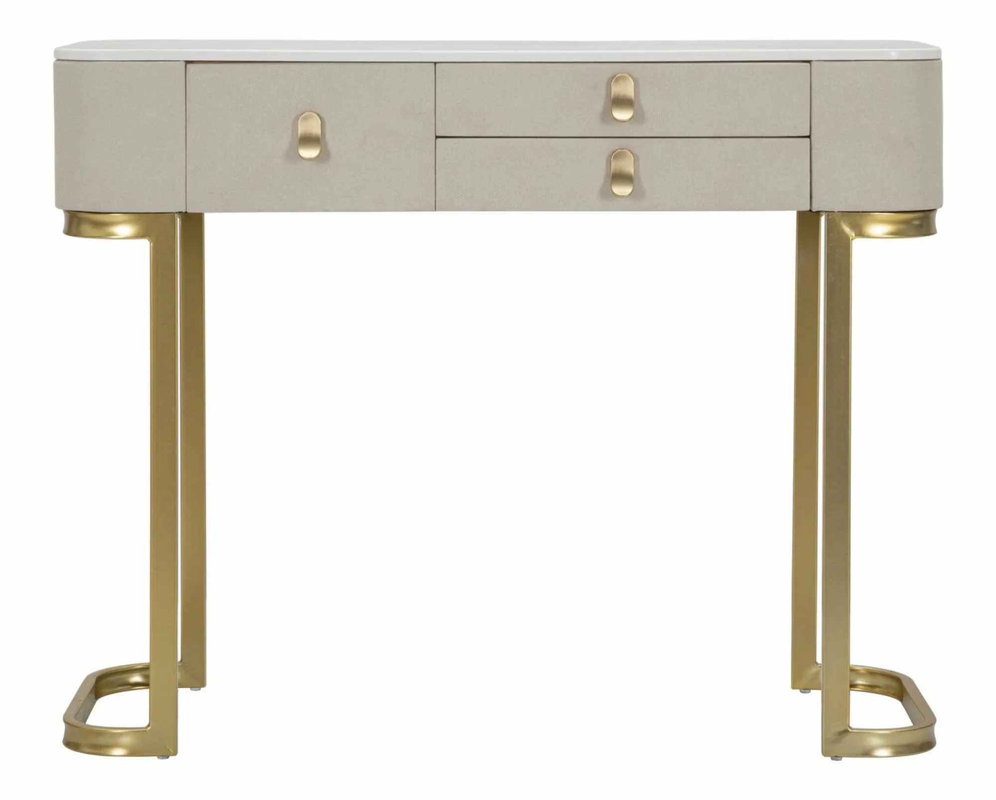 Consolle Ronda, Crema e Oro, 100x40 h80 cm<Dmora Best Sale