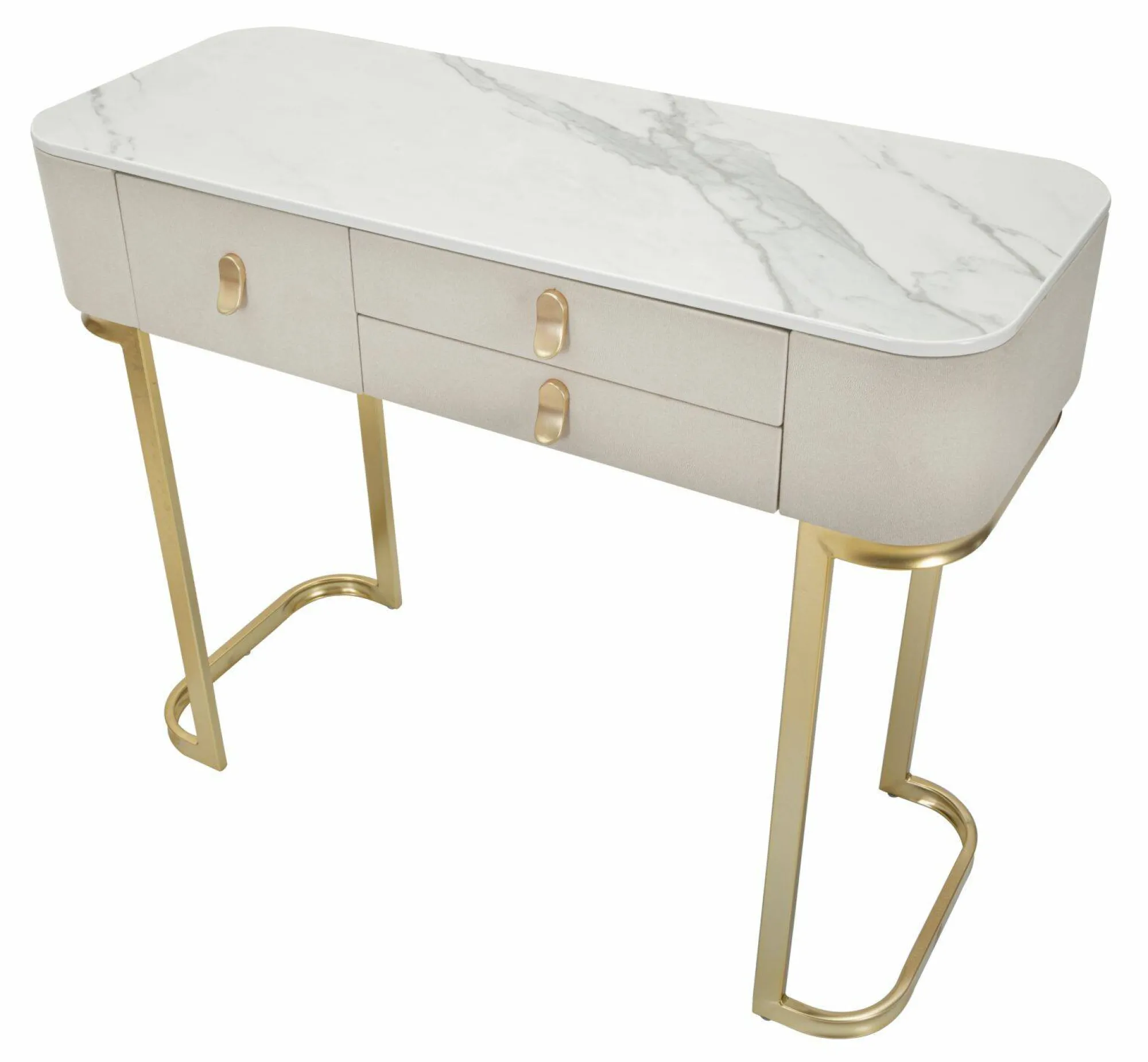 Consolle Ronda, Crema e Oro, 100x40 h80 cm<Dmora Best Sale
