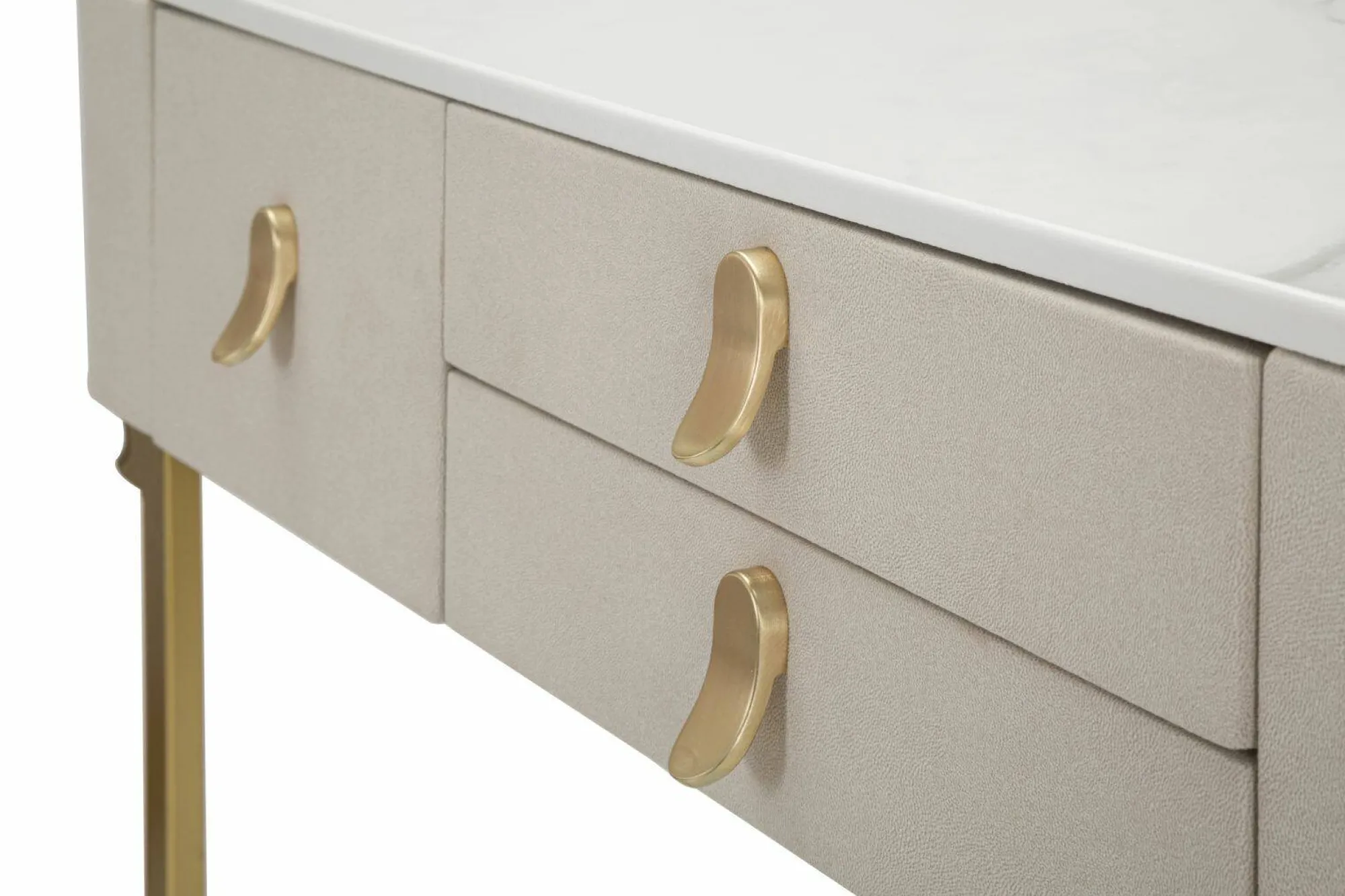 Consolle Ronda, Crema e Oro, 100x40 h80 cm<Dmora Best Sale