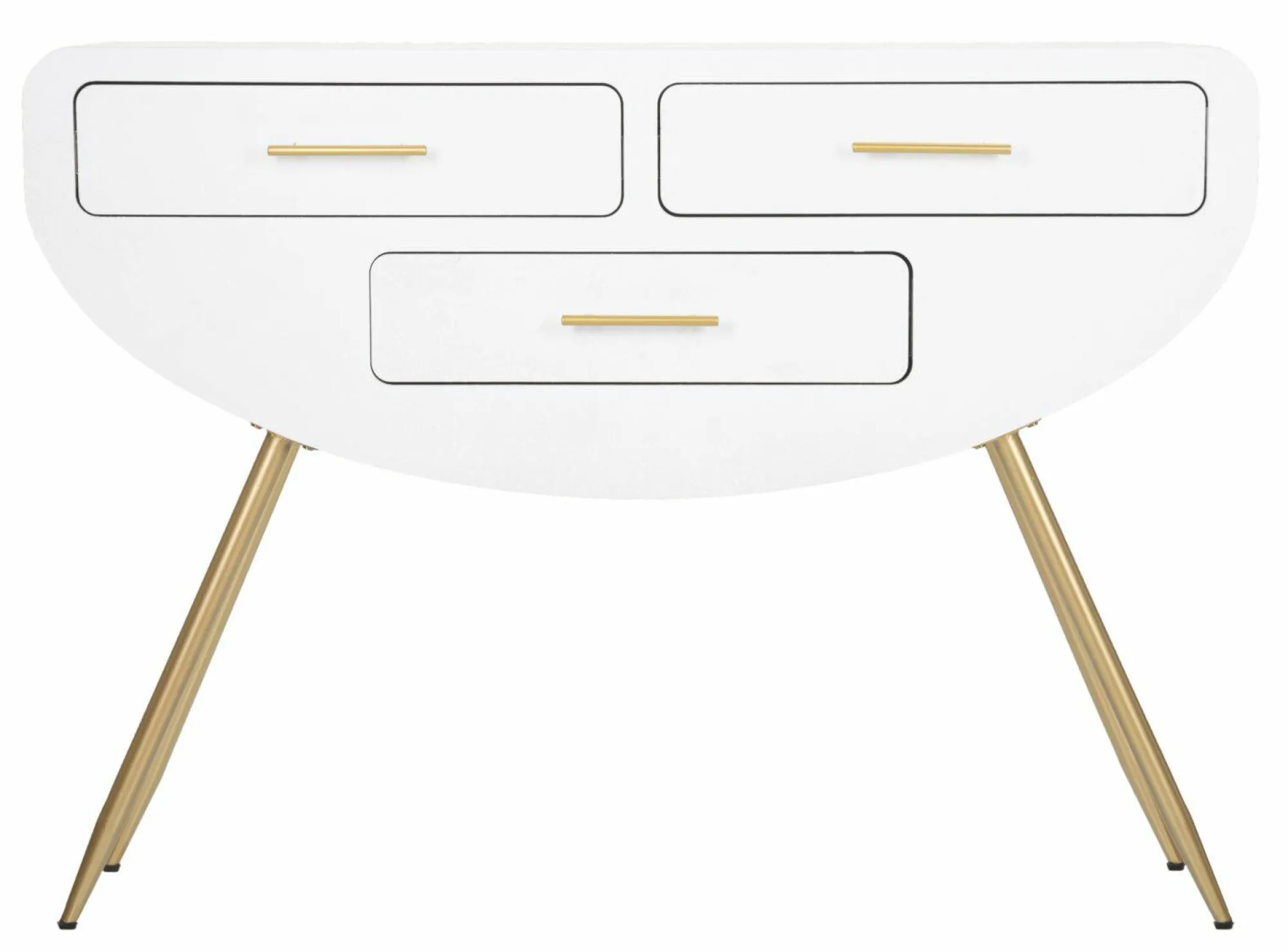 Consolle Tomato, 110x40 h80 cm, Bianco e Oro<Dmora New