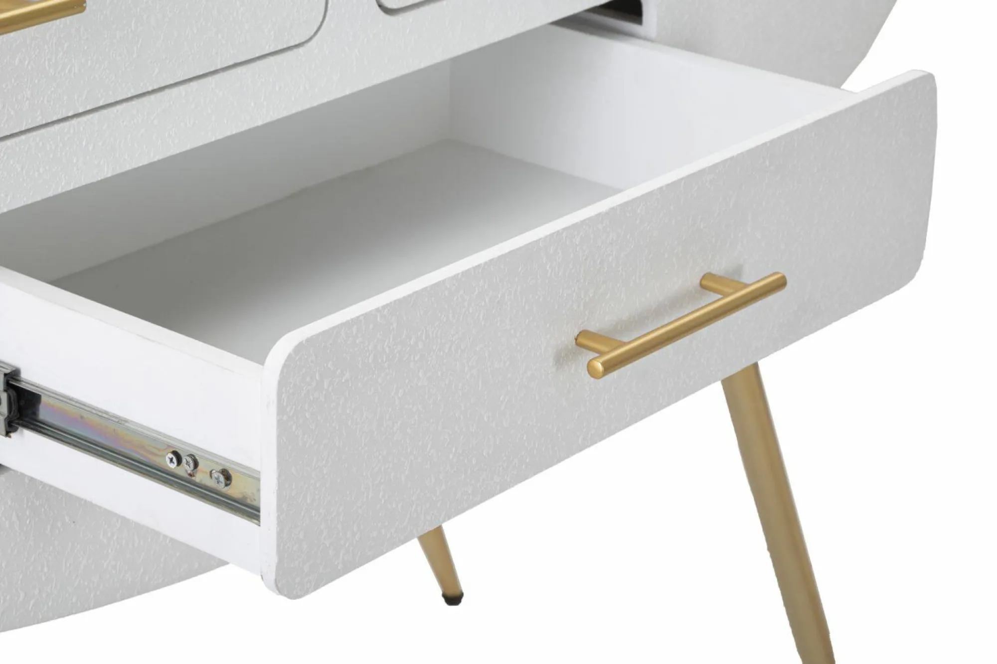 Consolle Tomato, 110x40 h80 cm, Bianco e Oro<Dmora New