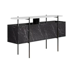 Consolle Vance, 150x38 h86 cm, Bianco e Grigio<Dmora Cheap