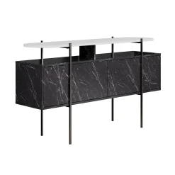 Consolle Vance, 150x38 h86 cm, Bianco e Grigio<Dmora Cheap