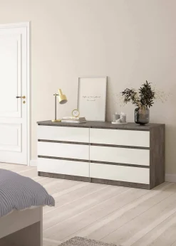 Credenza Abacadabra, 50x154 h70 cm, Cemento e Bianco<Dmora New