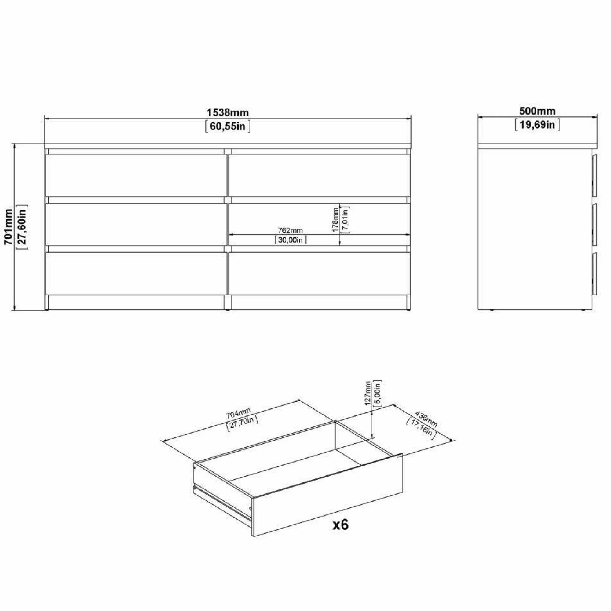 Credenza Abacadabra, 154x50 h70 cm, Bianco<Dmora Cheap