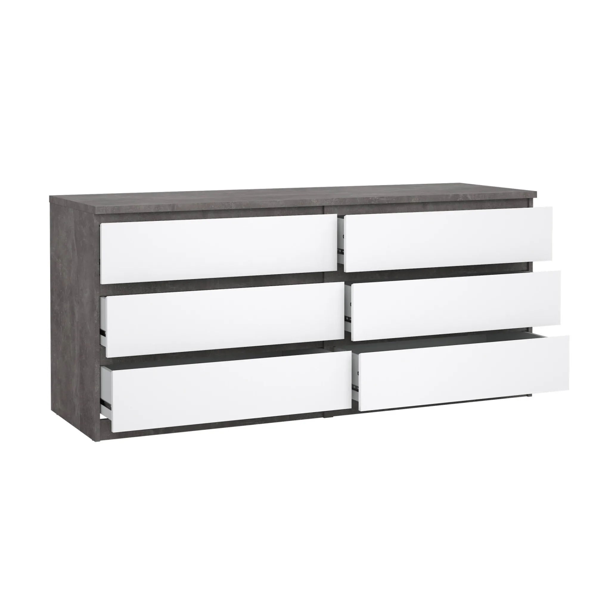 Credenza Abacadabra, 50x154 h70 cm, Cemento e Bianco<Dmora New
