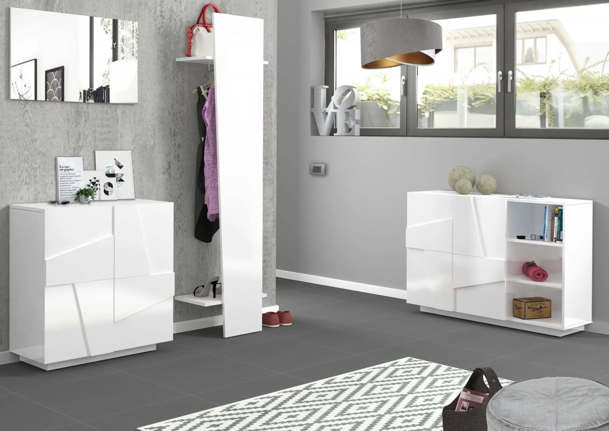 Credenza Acab, cm 121x38h86,<Dmora New