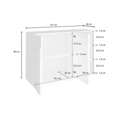Credenza Acab, cm 121x38h86,<Dmora Sale