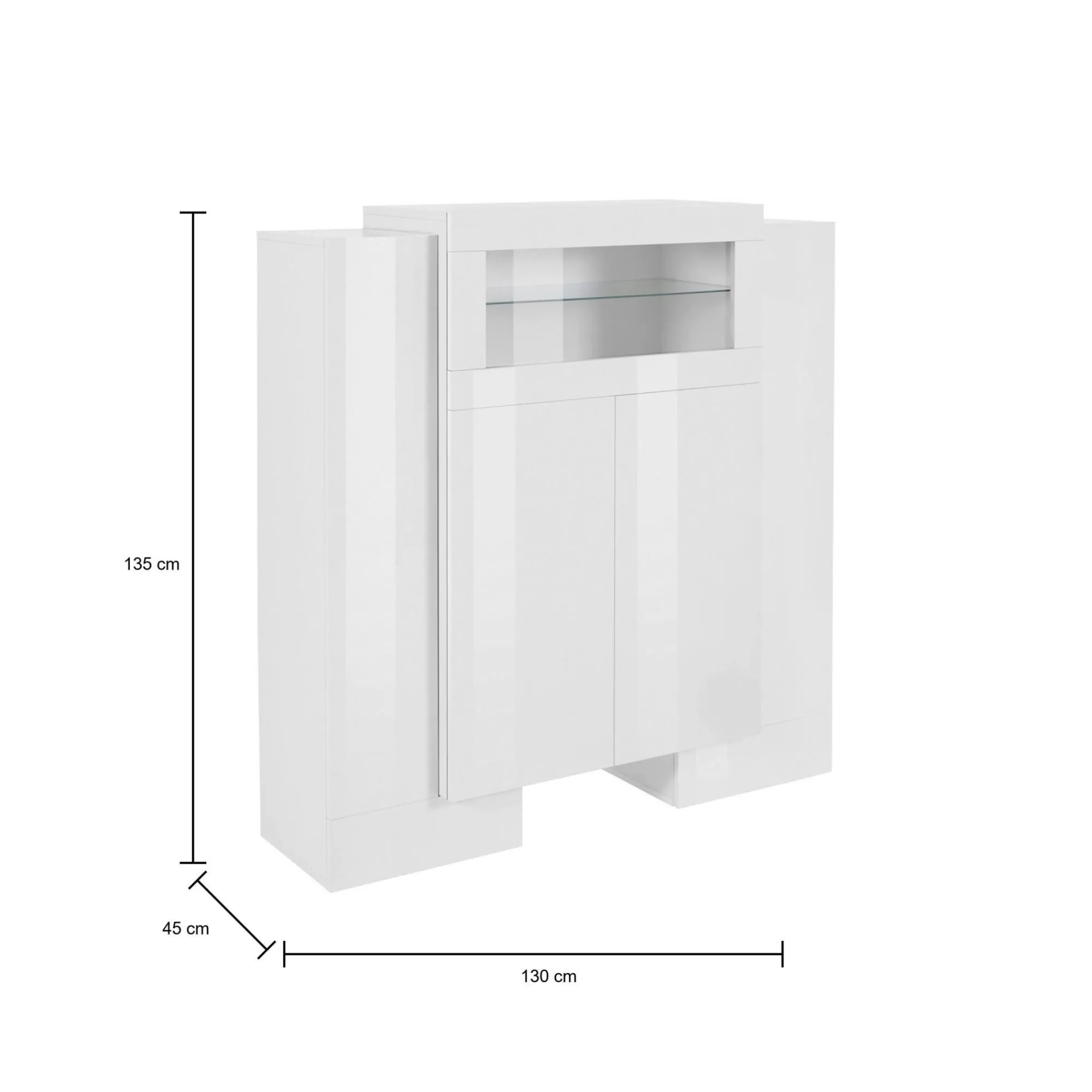 Credenza Acquadolce, cm 130x45h135,<Dmora New