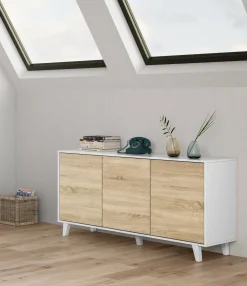 Credenza Acrolorum, 154x40h75 cm, e Rovere<Dmora Cheap