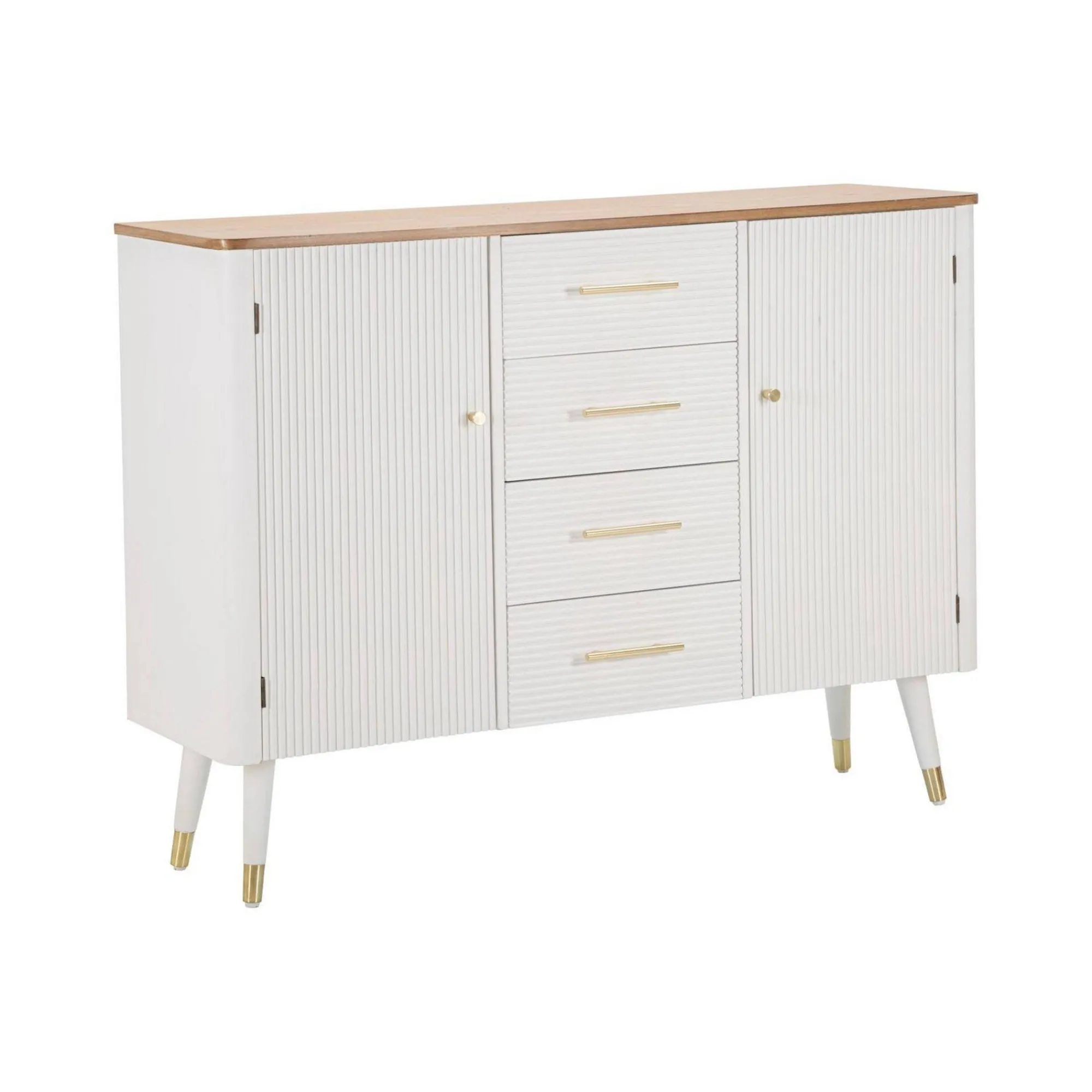 Credenza Acute, 117x37 h90 cm, Bianco e Marrone<Dmora Best Sale