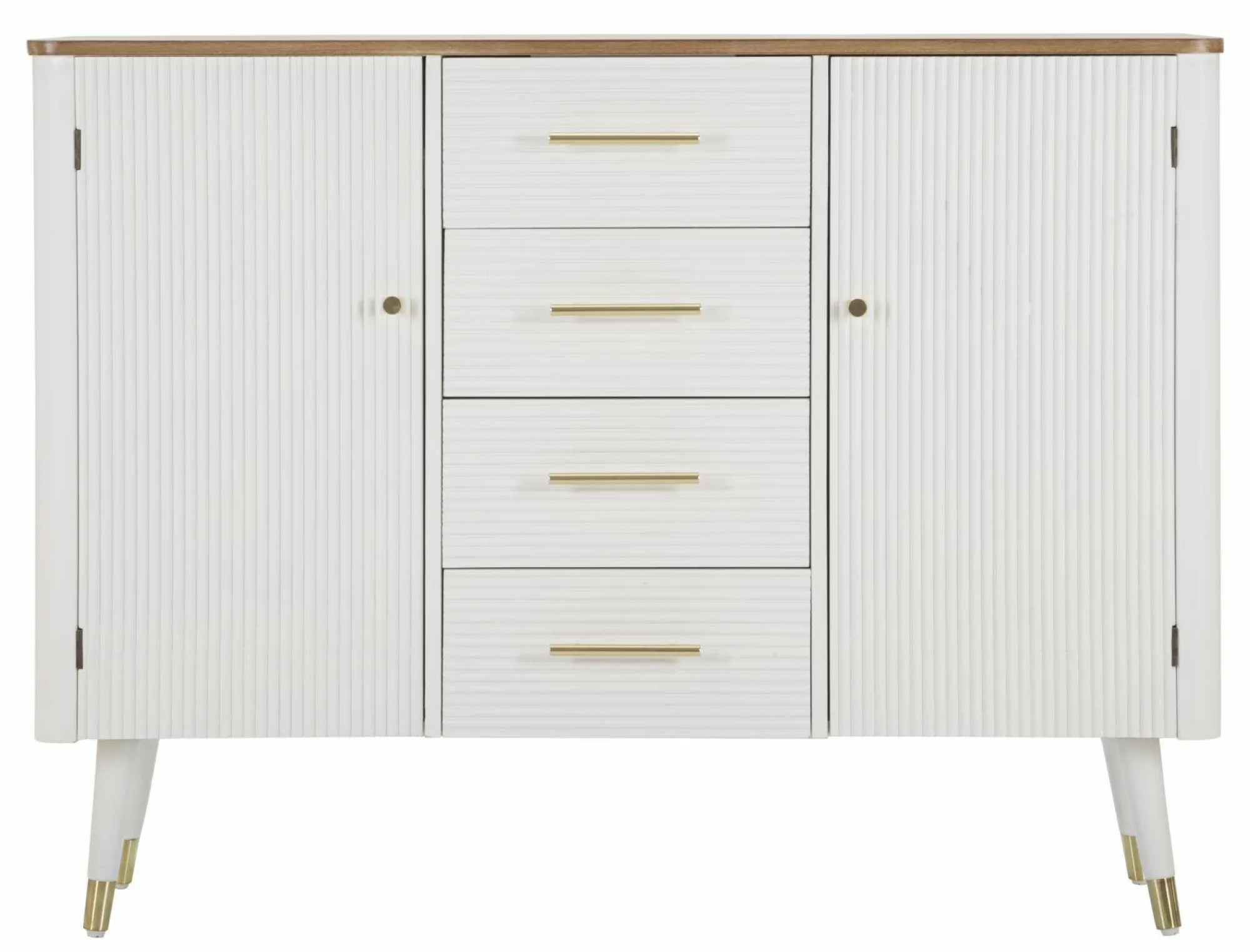 Credenza Acute, 117x37 h90 cm, Bianco e Marrone<Dmora Best Sale
