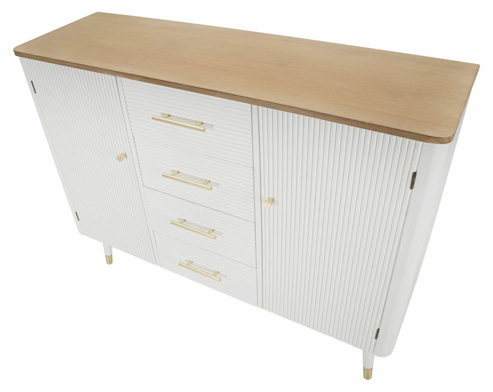 Credenza Acute, 117x37 h90 cm, Bianco e Marrone<Dmora Best Sale