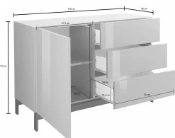Credenza Adana, cm 110x40h47,<Dmora Outlet