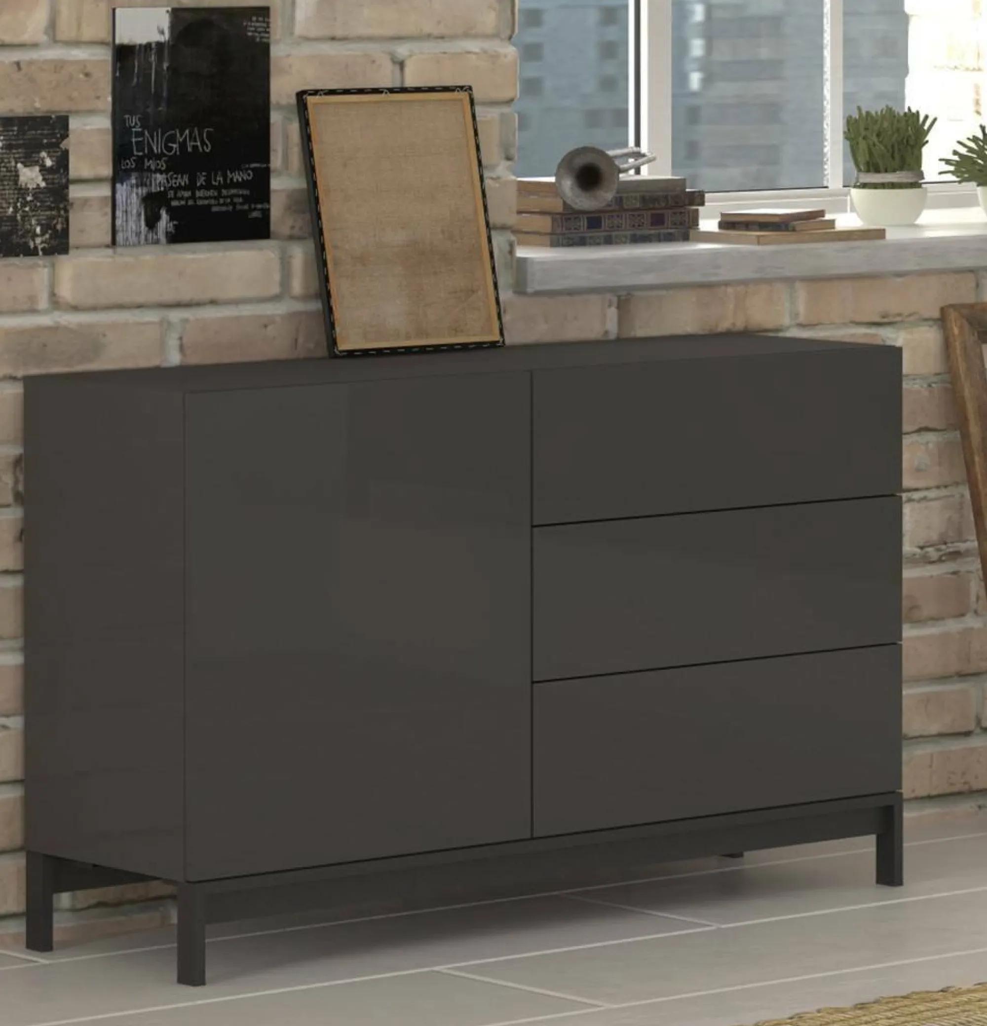 Credenza Adana, cm 110x40h47,<Dmora Outlet
