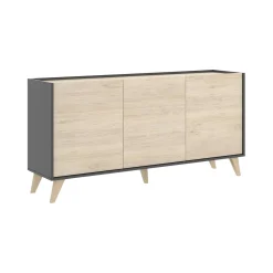 Credenza Afrodite, 155x43h75 cm, Rovere e Antracite<Dmora Sale